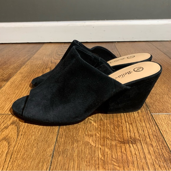 Bella Vita Shoes - Bella Vita black suede leather mule size 8WW heel womens
